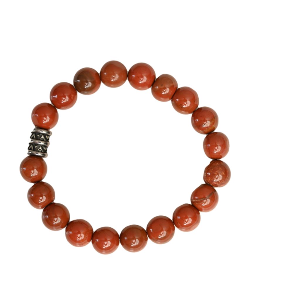 Jasper Bracelet | Wellness Jewelry | Red Jasper Semi Precious Stone Beads | Certified