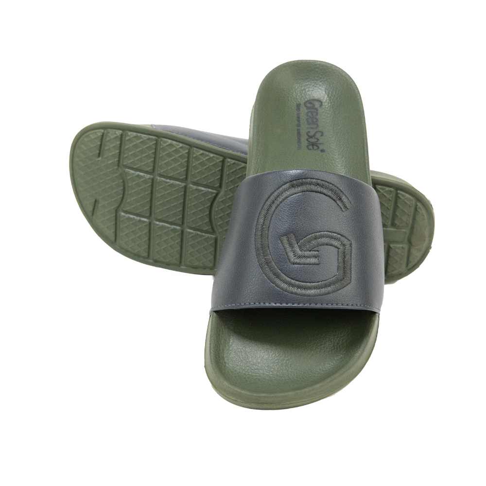 Pool Side Flip Flops | Sleek Design | Comfortable | Olive Green & Black