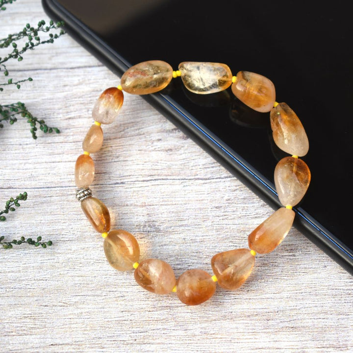 Citrine Bracelet | Semi Precious Natural Stone | 24 Beads | Sustainable | Hand Made