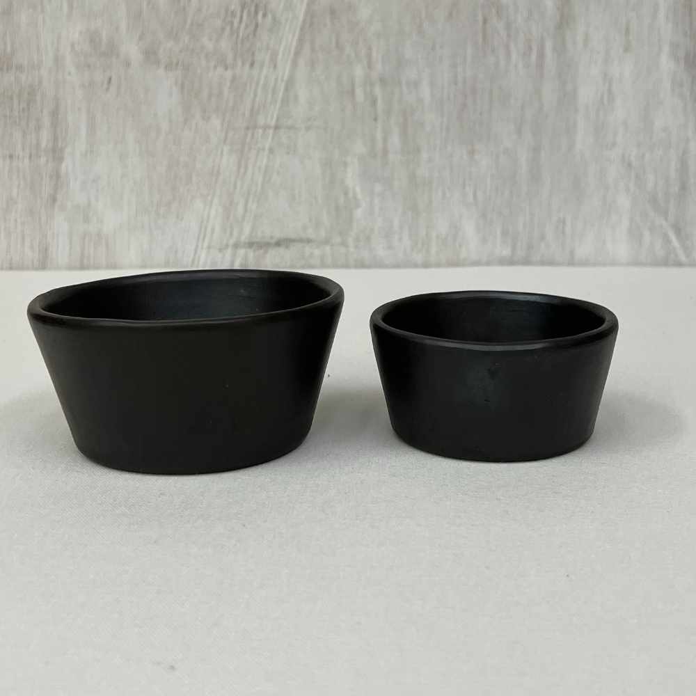 Small Black Stone Clay Pottery Bowl | Hand-Crafted  | 4"