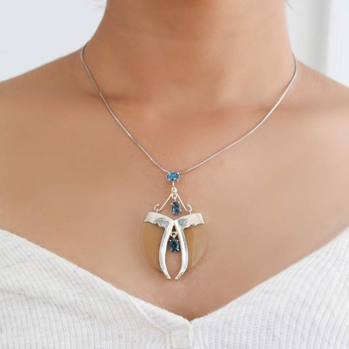 Hand-Crafted Pendant | Sterling Silver and Semi-Precious Gem Stone | Aesthetic Look