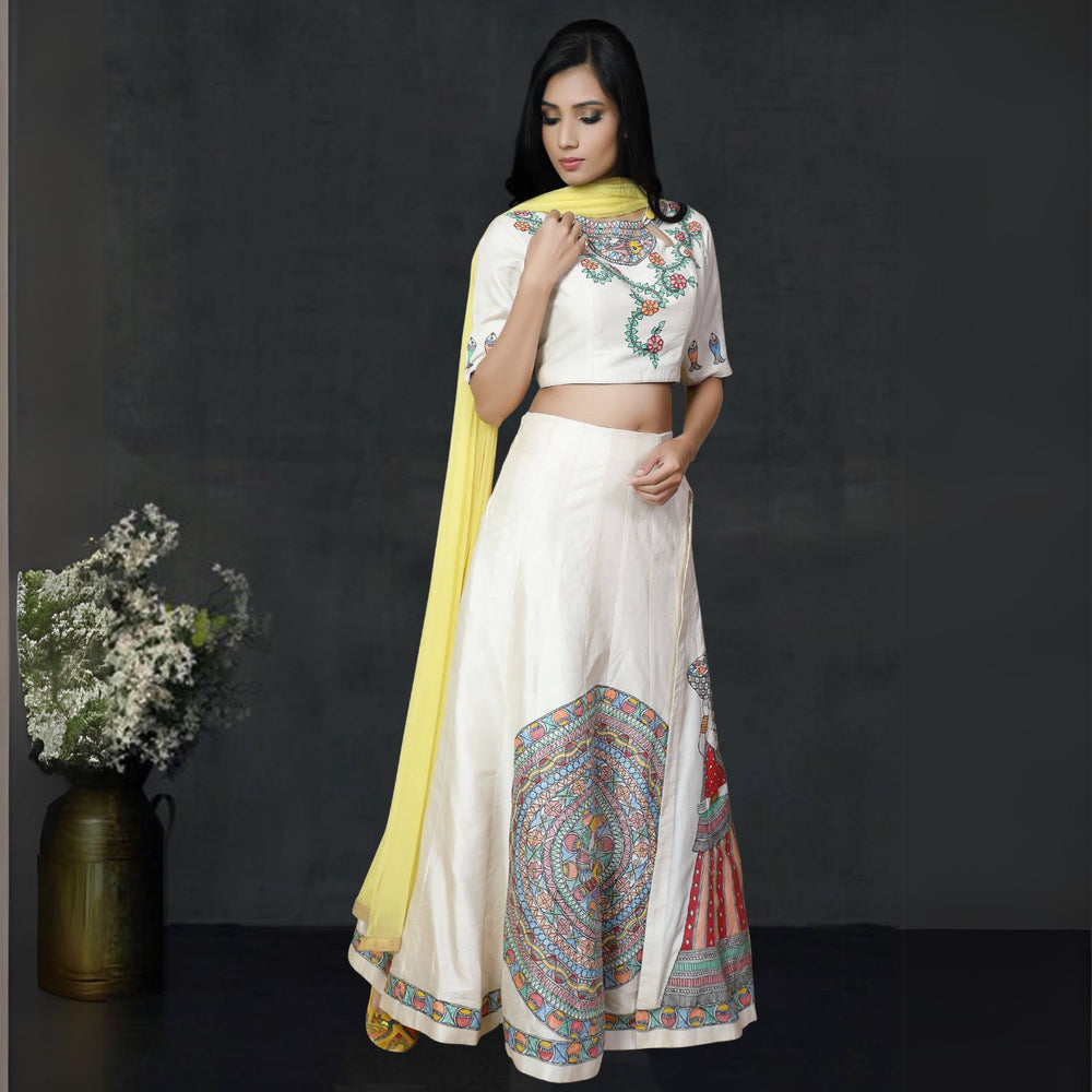 Anaya Eri Tussar Silk Lehenga Set | Madhubani-Painted | Elegant  | Stylish | Ethnic Wear