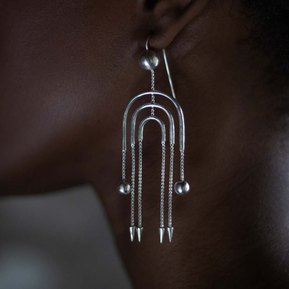 Ear Dangler | Made of Sterling Silver | Art Inspired | Exquisite And Minimal Design | Pure