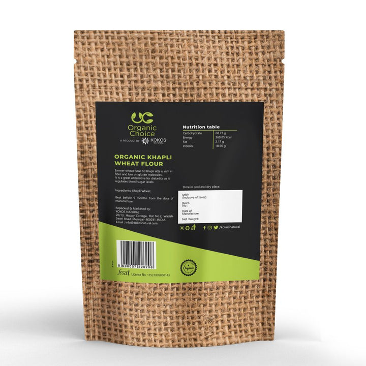 Organic Khapli Wheat Flour | Low Gluten & Diabetics Friendly | 750 GM