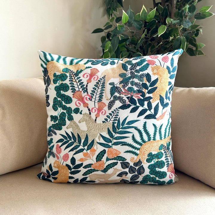 Blooming Forest Cotton Cushion | Accent Cushion Set Of 2 | 16 x 16 Inch