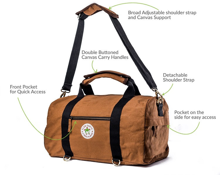 Rhino Duffel Bag | Classic Style & Multi-Functional | Handcrafted in Kolkata