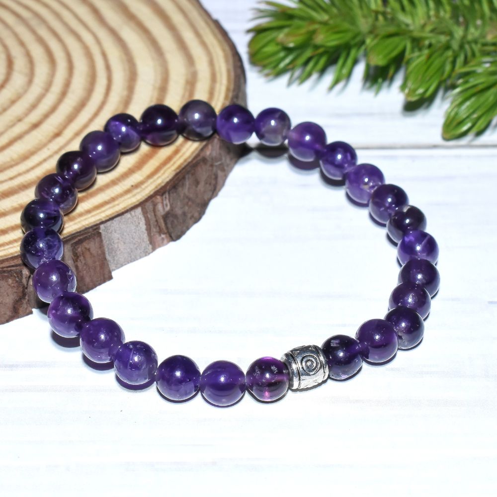 Purple Bracelets | Amethyst Semi-Precious Stone | Healing And Wellness Bracelet | Handmade