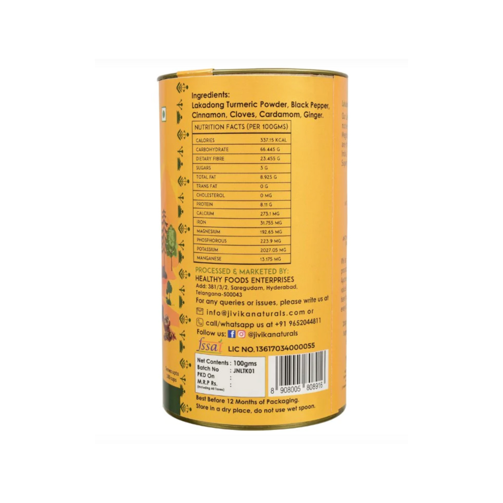 Lakadong Turmeric Kadha | Immunity Build | Organic | Natural | Healthful | Can of 100 GM