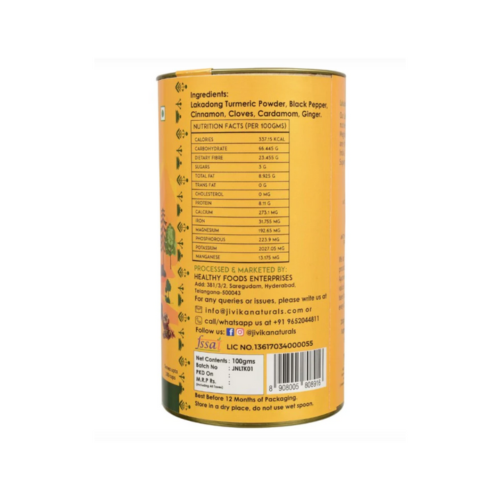 Lakadong Turmeric Kadha | Immunity Build | Organic | Natural | Healthful | Can of 100 GM