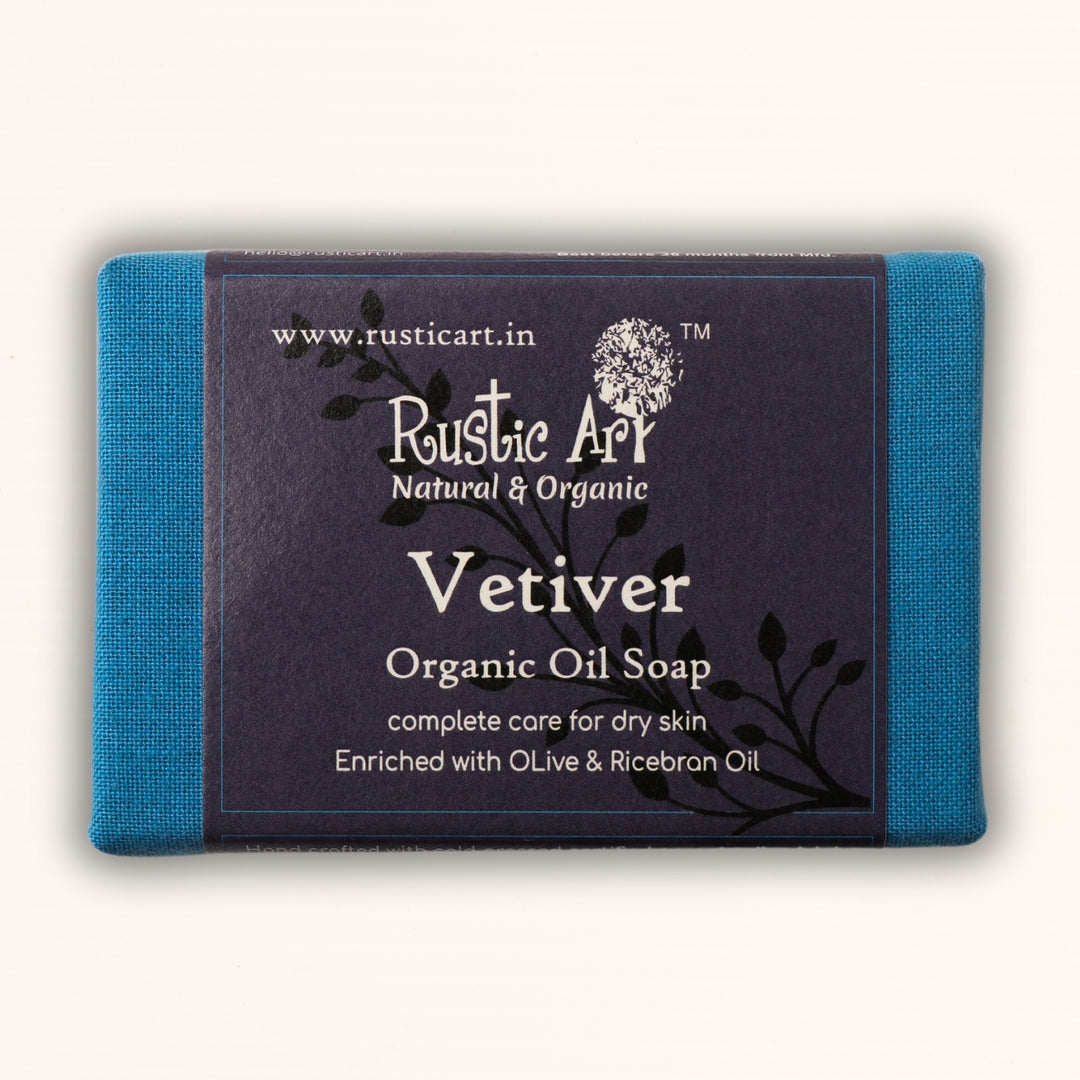 Vetiver Soap | Care For Dry Skin | Regenerative-Nourishing | Olive and Ricebran Oil | 100 GM