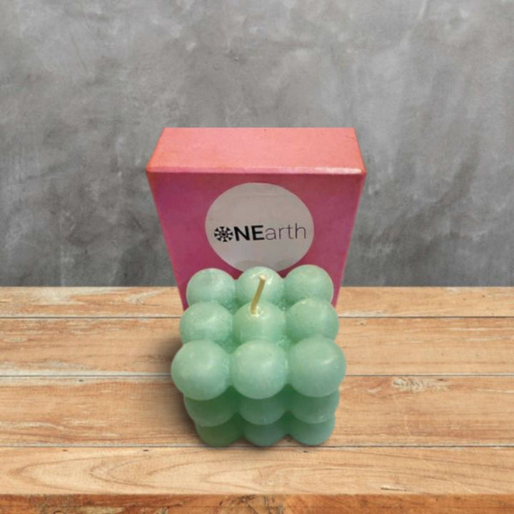 Bubble Candle | Japanese Cherry Blossom Fragrance | Pack Of 1 | Mint Green