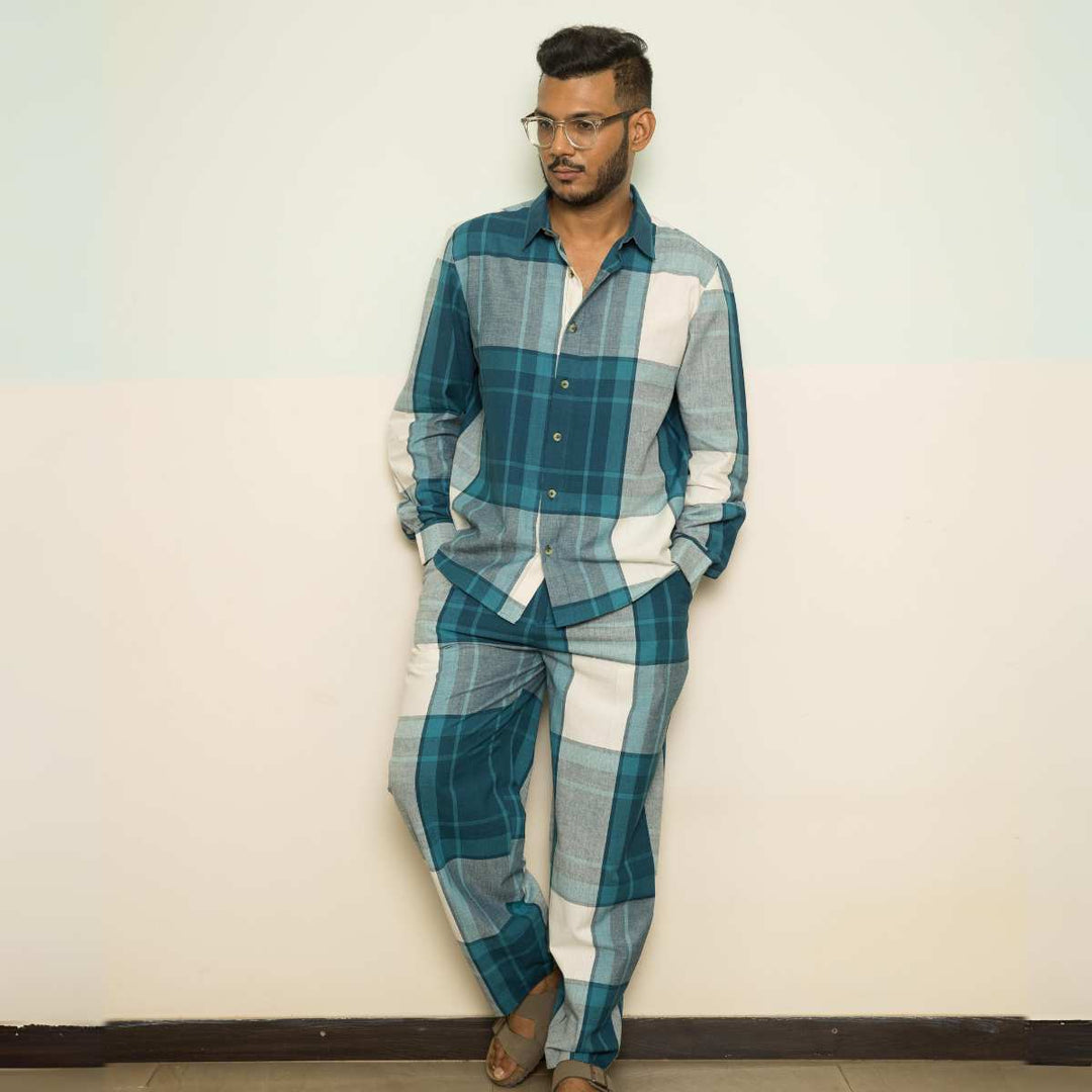 The Wanderlust Co-ord Set | Men | Full Sleeve Shirt W/ Pants | Handwoven Cotton