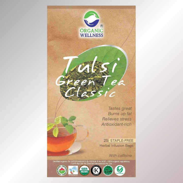 Tulsi Green Tea Classic | Blend Of Rama, Krishna & Vana Tulsi Leaves | 25 Teabags