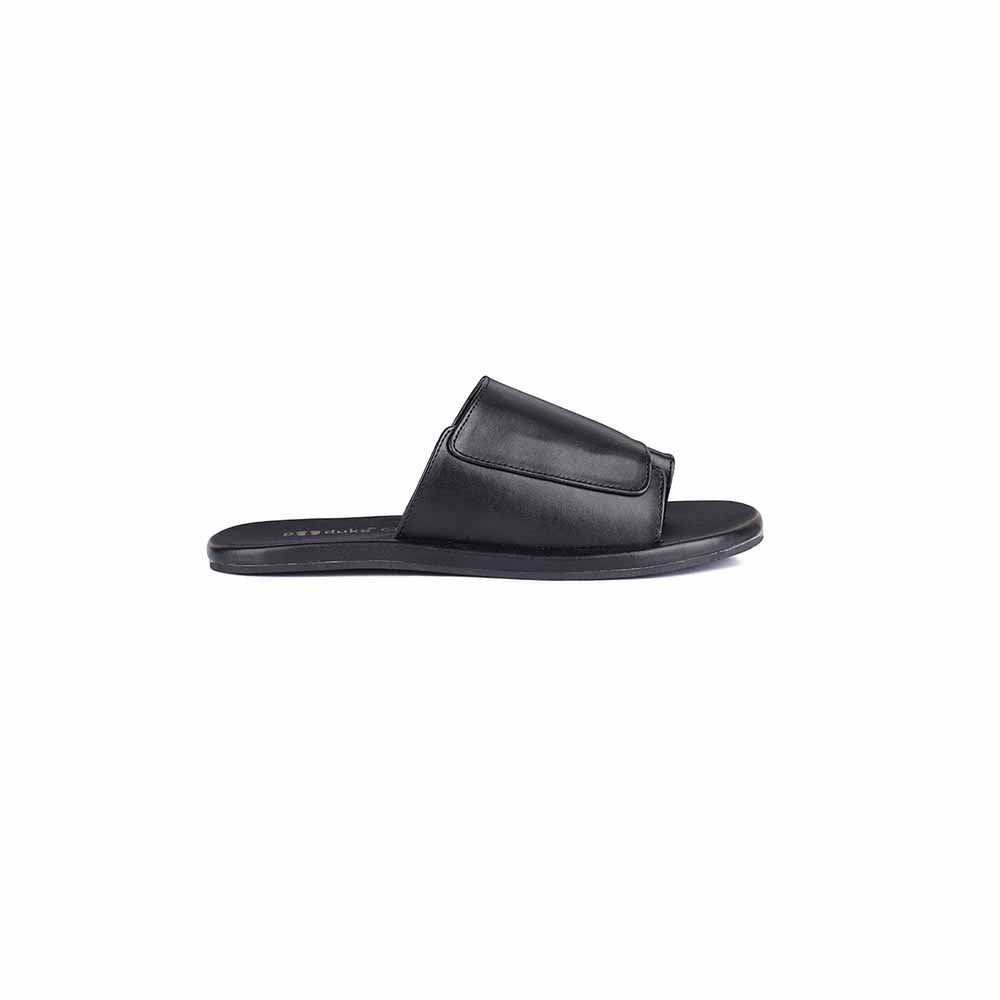 Comfy Black Eco-Friendly Men Flats | Cloak Vegan Leather Slides