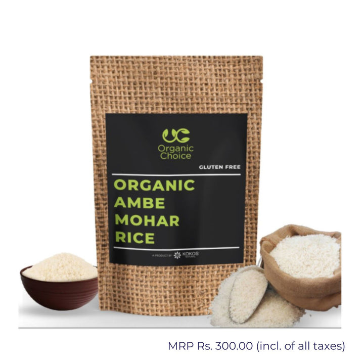 Organic Ambe Mohar Rice | Gluten Free | Natural Whole Grain | 1000 GM