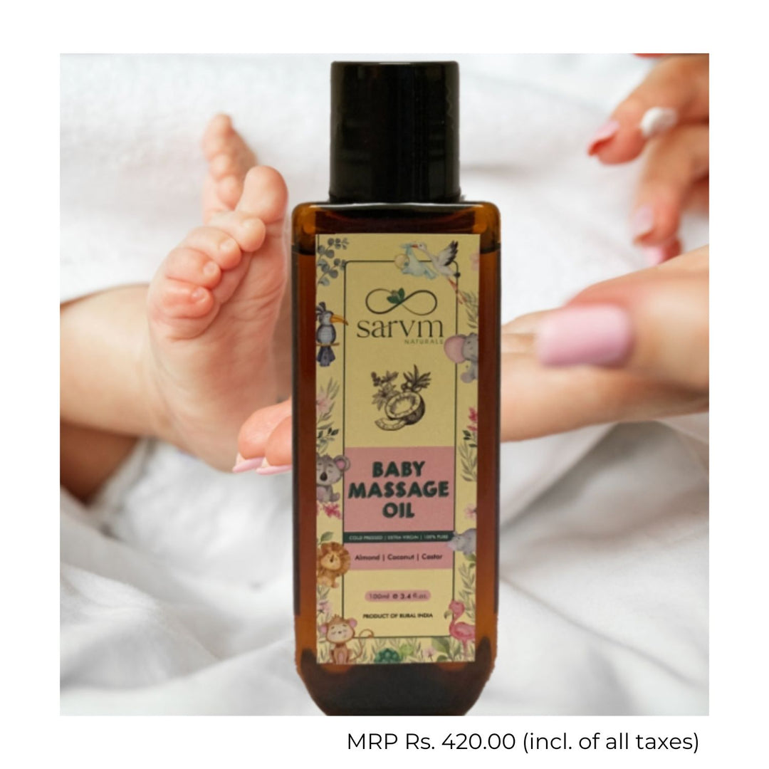 Baby Massage Oil | Richness of Almond, Castor & Coconut | Skin & Hair Nourishing