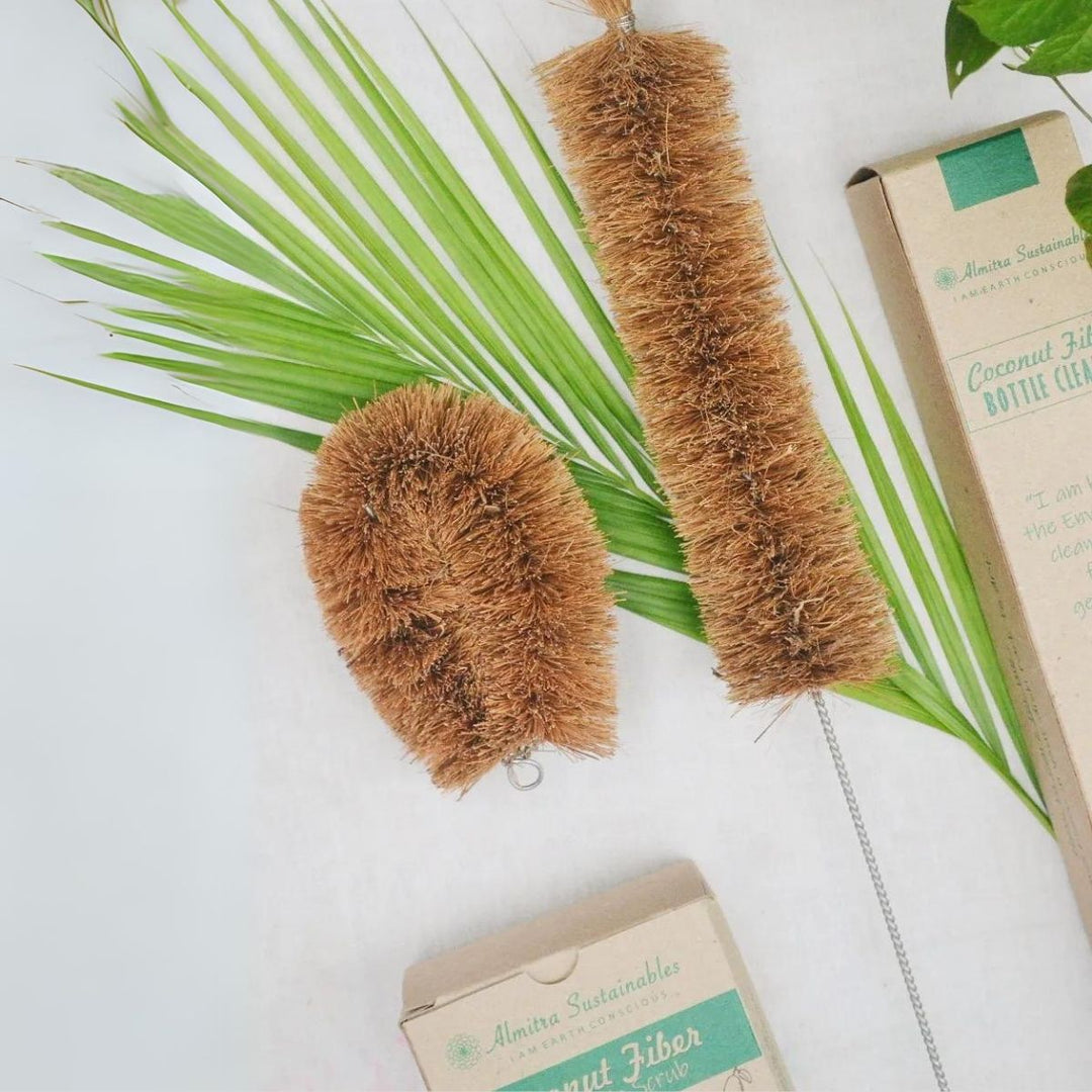 Bottler Cleaner & Vegetable Cleaner | Coconut Fiber | Handmade | Set Of 2