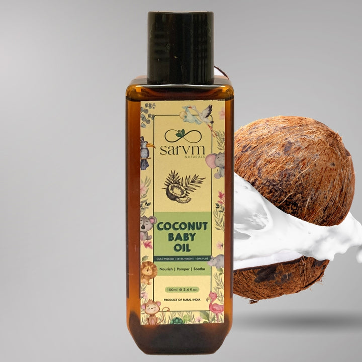 Coconut Baby Oil | Relaxing & Nourishing Skin | Vitamins Rich | Heals Diaper Rashes