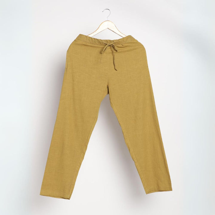 Womens Cotton Pants | Organic | Naturally Dyed | Hand Spun & Hand Woven | Camel