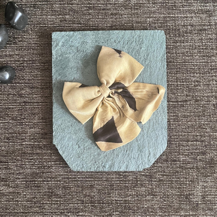 Knotted Bow Hair Clip For Girls | Hair Accessory  | Beige | Cute & Elegant