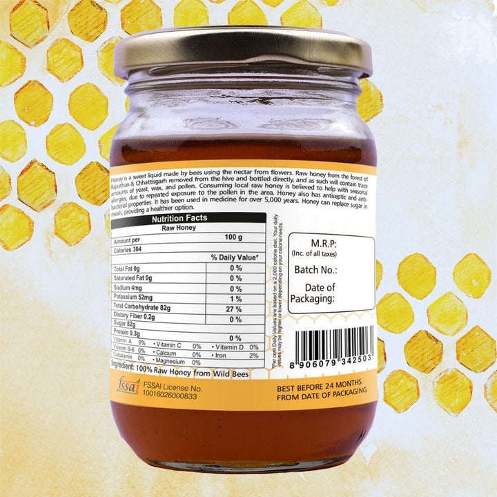 Organic Honey | Raw Forest Honey | 100% Pure | Health Giving | Bottle of 350 GM