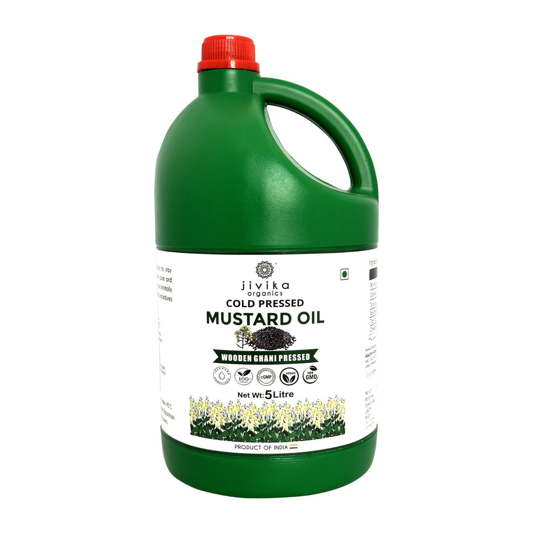 Cold Pressed Mustard Oil | Organic | Staple Cooking Oil | Healthful | 5 LTR