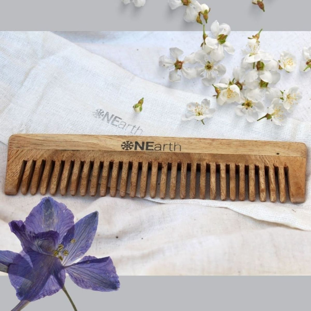 Neem Wood Detangling Wide Tooth Large Shower Comb | Handmade | Eco-Friendly