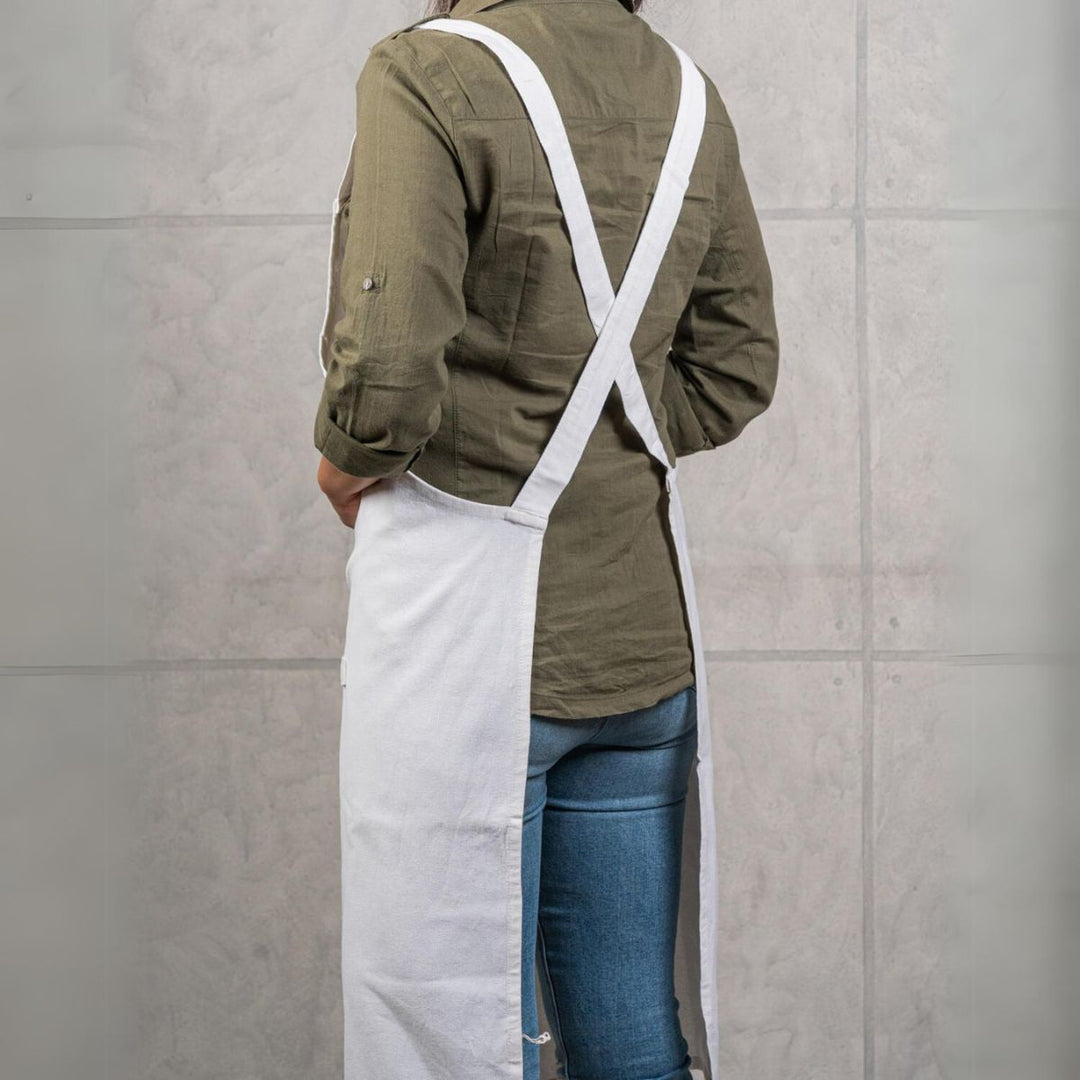 No Tie Cross Back Apron With Pockets | Versatile Usage | Pastel Colour | Cotton