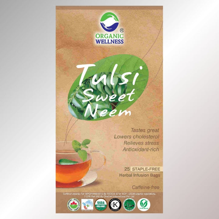 Sweet Neem Herbal Tea | Caffeine Free | Organic | 25 Staple Free Tea Bags