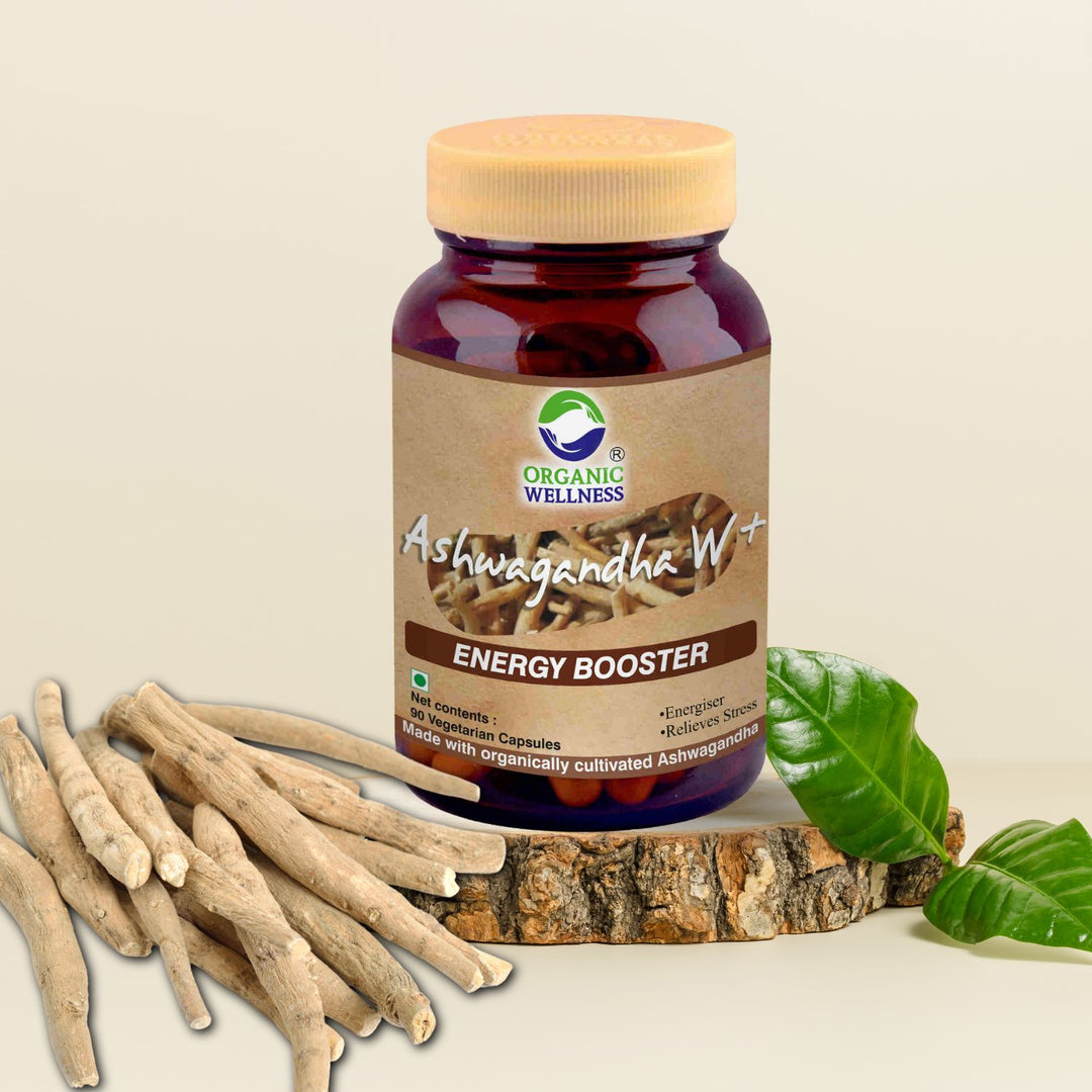 Ashwagandha W+ Supplements | Organic | Wellness | Indian Ginseng | Rejuvenating | 90 Capsules