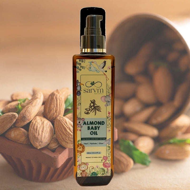 Almond Baby Oil | Vitamin & Omega-3 Rich | Skin Softening And Brightening | Natural