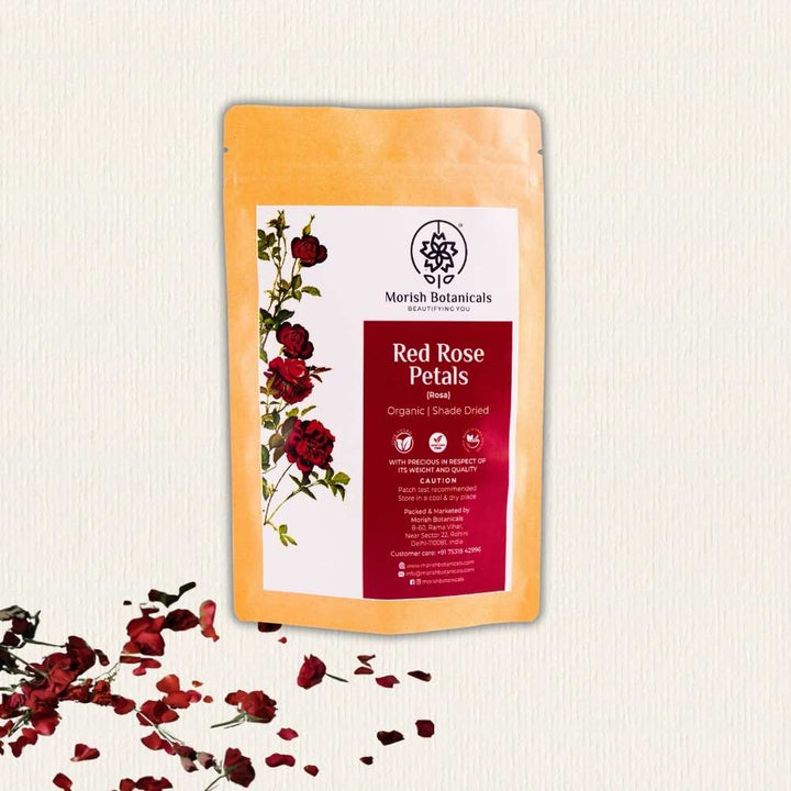 Organic Rose Petal Mask | Shadow-Dried | Evens Skin Tone | Natural | 50 GM