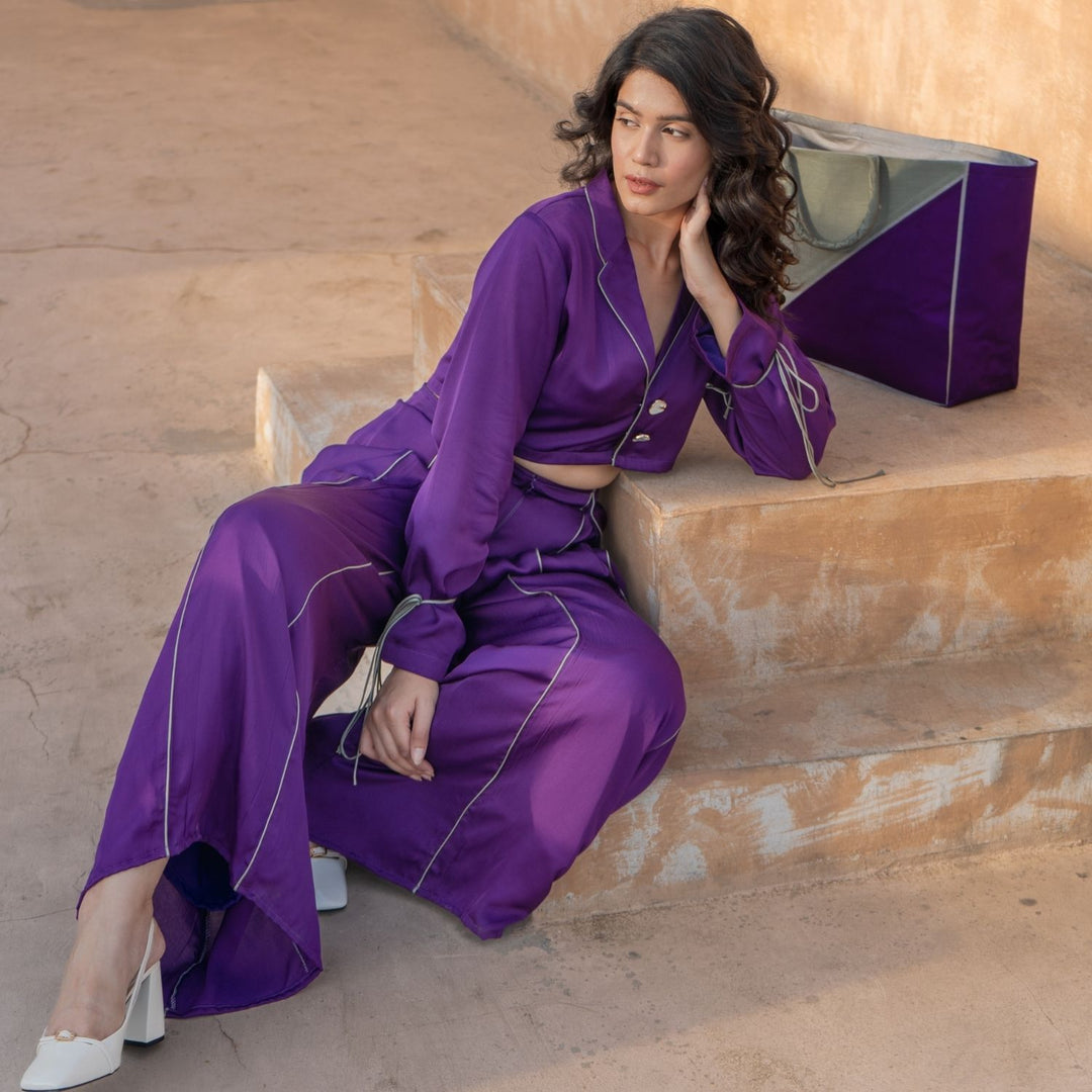 Purple Co-ord Set | Bemberg Modal | Sustainable | Minimalist chic