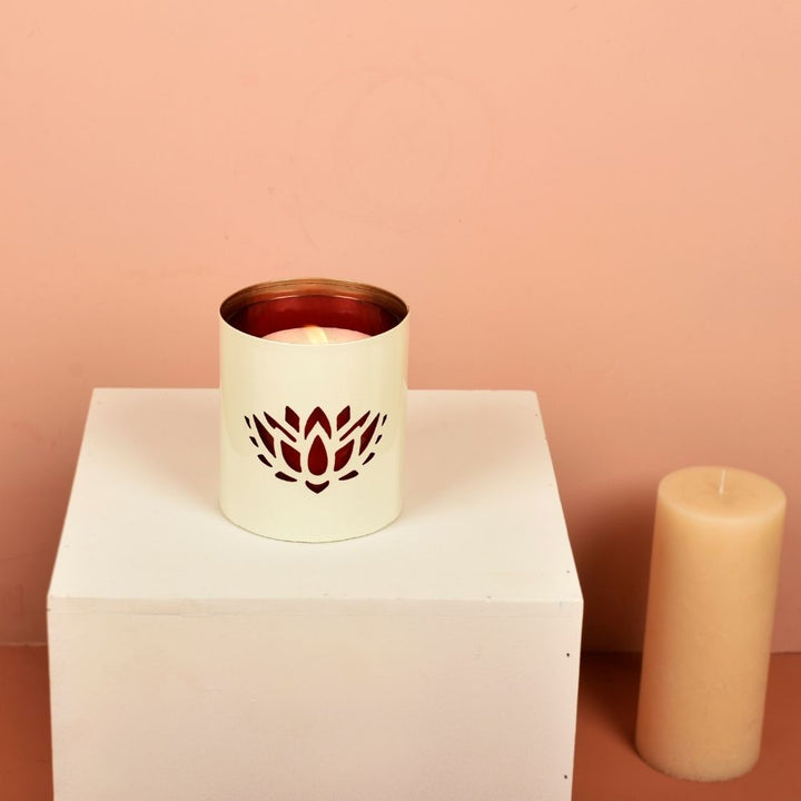 Roshni Lotus Votives/Candle Holder | Table Top Accent | Festive Decor | Hand-Crafted | 4" | Set of 2