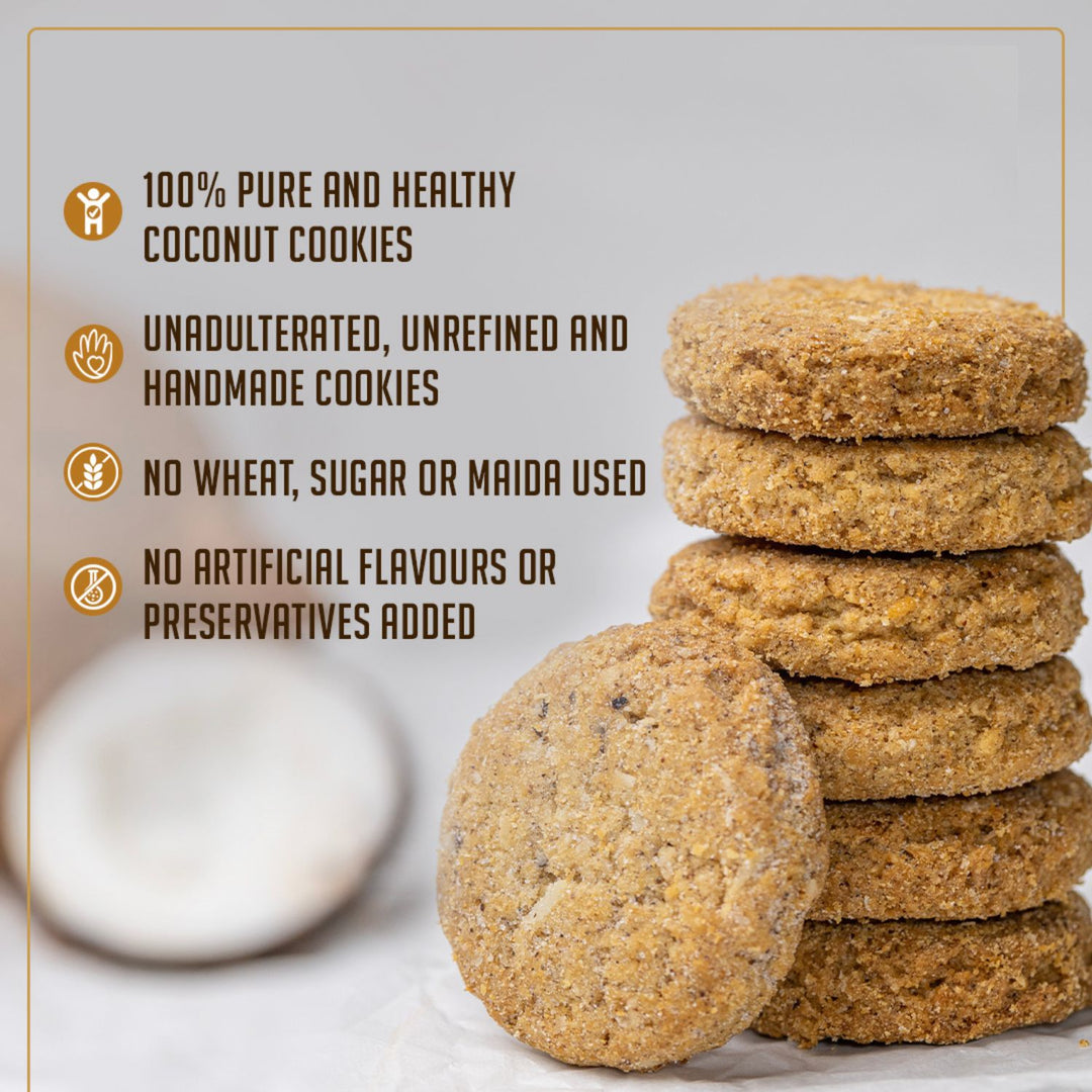 Crunchy Coconut Biscuits | Pure & Nourishing | Guilt-Free Snacking | 200 GM