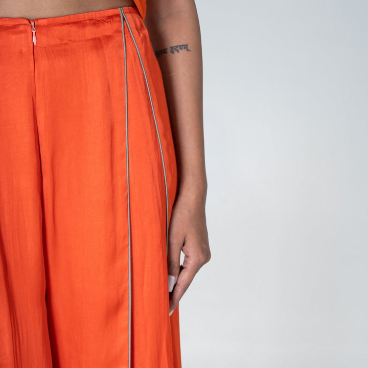 Orange Sleeveless Waistcoat Co-ord Set | Bemberg Modal | Sustainable