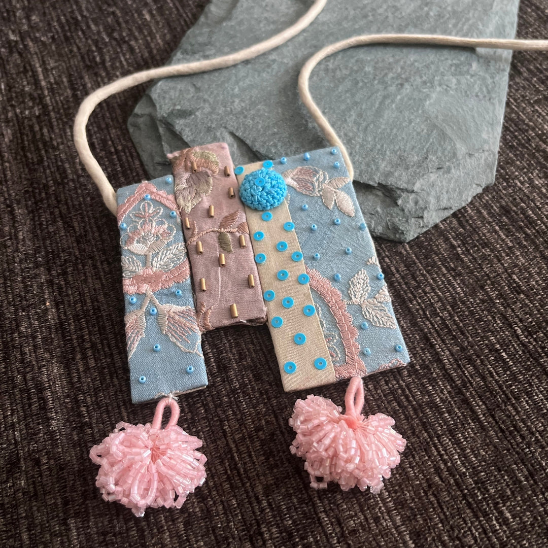 Pastel Neckpiece | Hand Crafted and Hand Embroidered | Smart Construct 