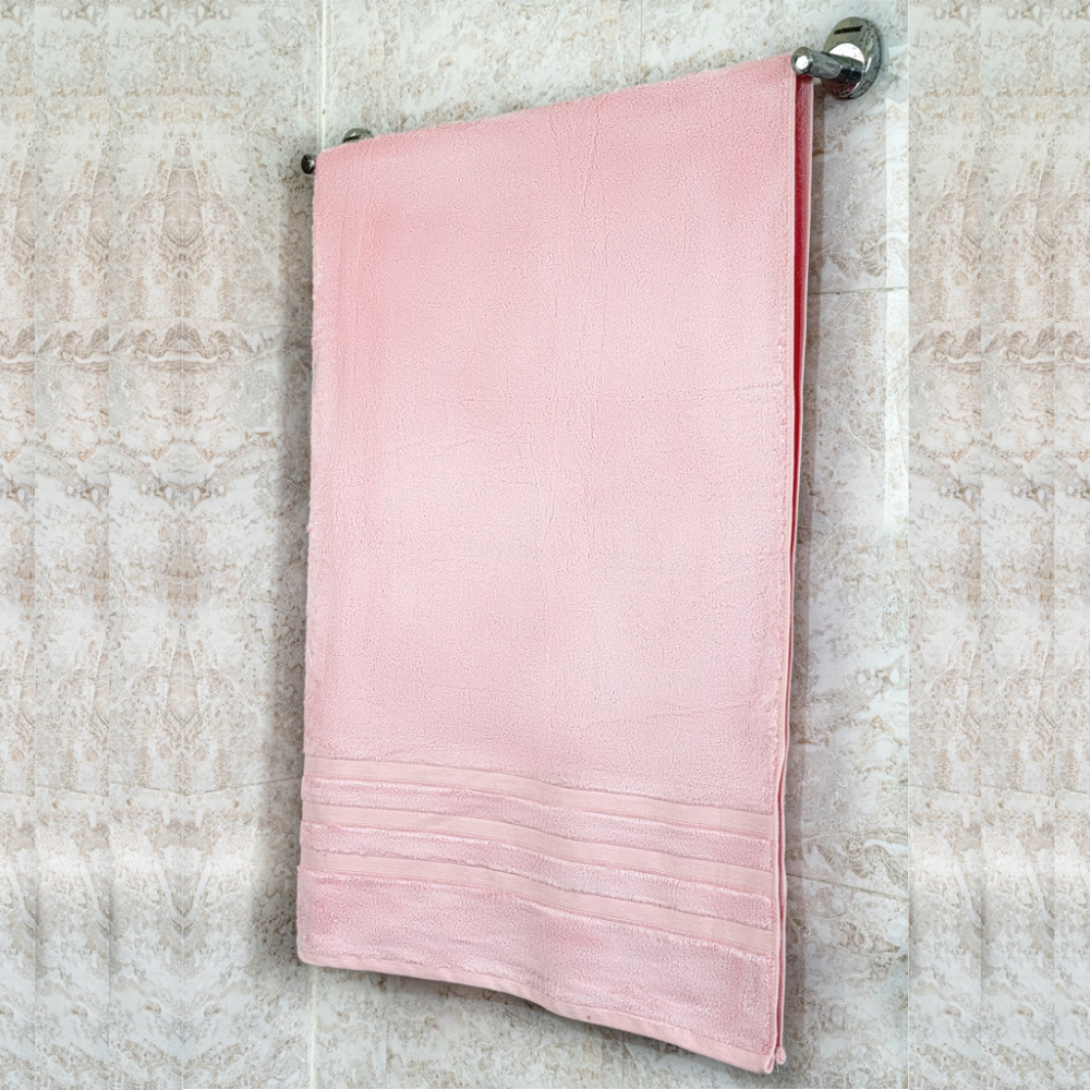 Pink Bath Towel | Bamboo Fabric  | Moisture Absorbent | Anti-Bacterial