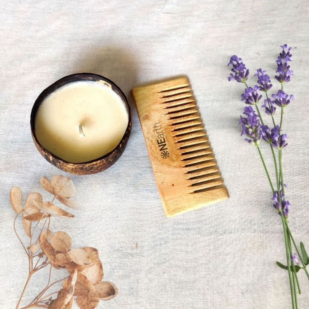 Natural Neem Wood Detangling Wide Tooth Shower Comb | Handmade | Eco-Friendly