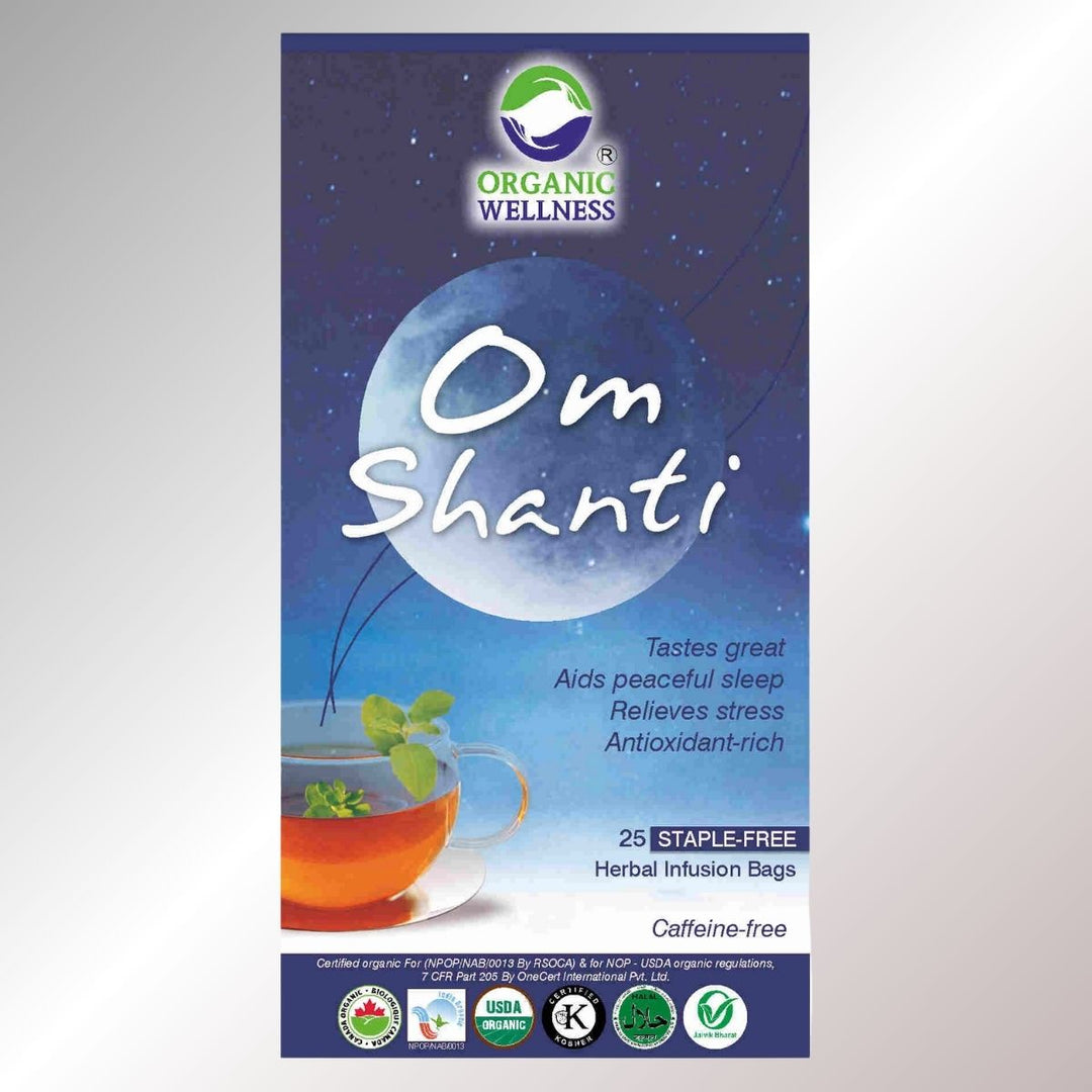 Om Shanti Herbal Tea | Caffeine Free | Organic | 25 Staple Free Tea Bags