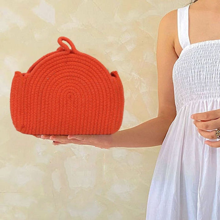 Hand-Crafted Sling Bag | Cotton |  Rust Orange