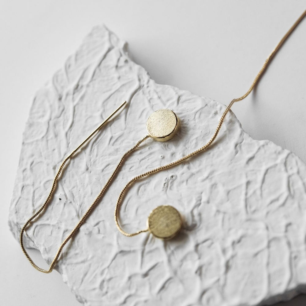 Shooting Moon | Gold Finish Brass Earrings |  Hand-Crafted | Sustainable | Eclectic