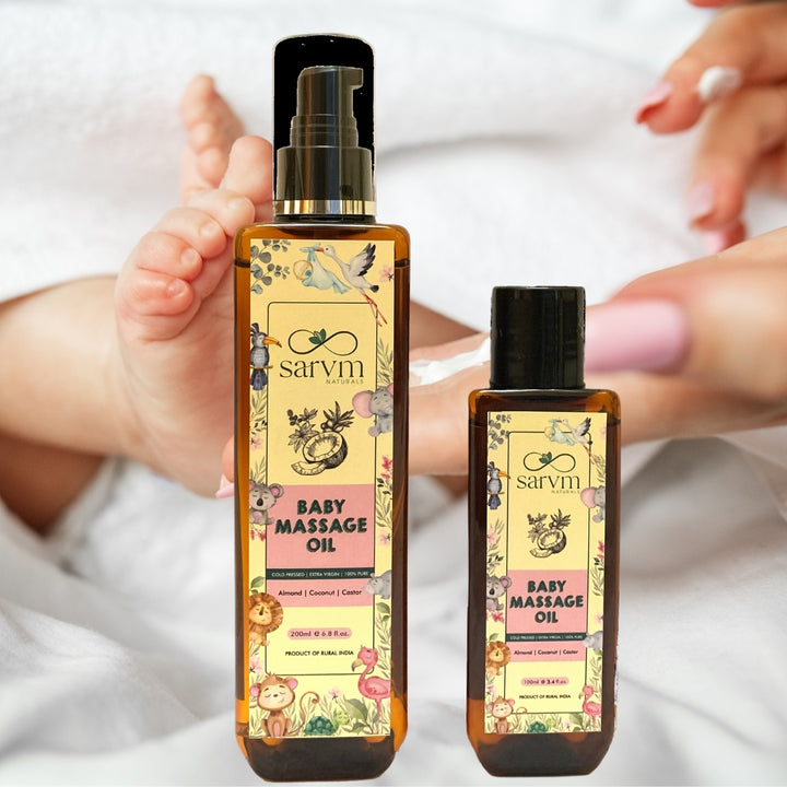 Baby Massage Oil | Richness of Almond, Castor & Coconut | Skin & Hair Nourishing