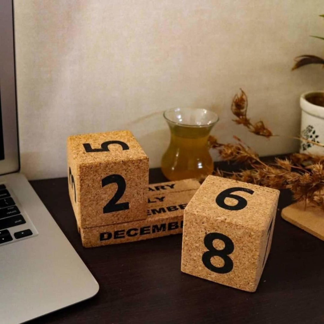 Cork Cube DIY Desk Calendar | Hand-Crafted | 