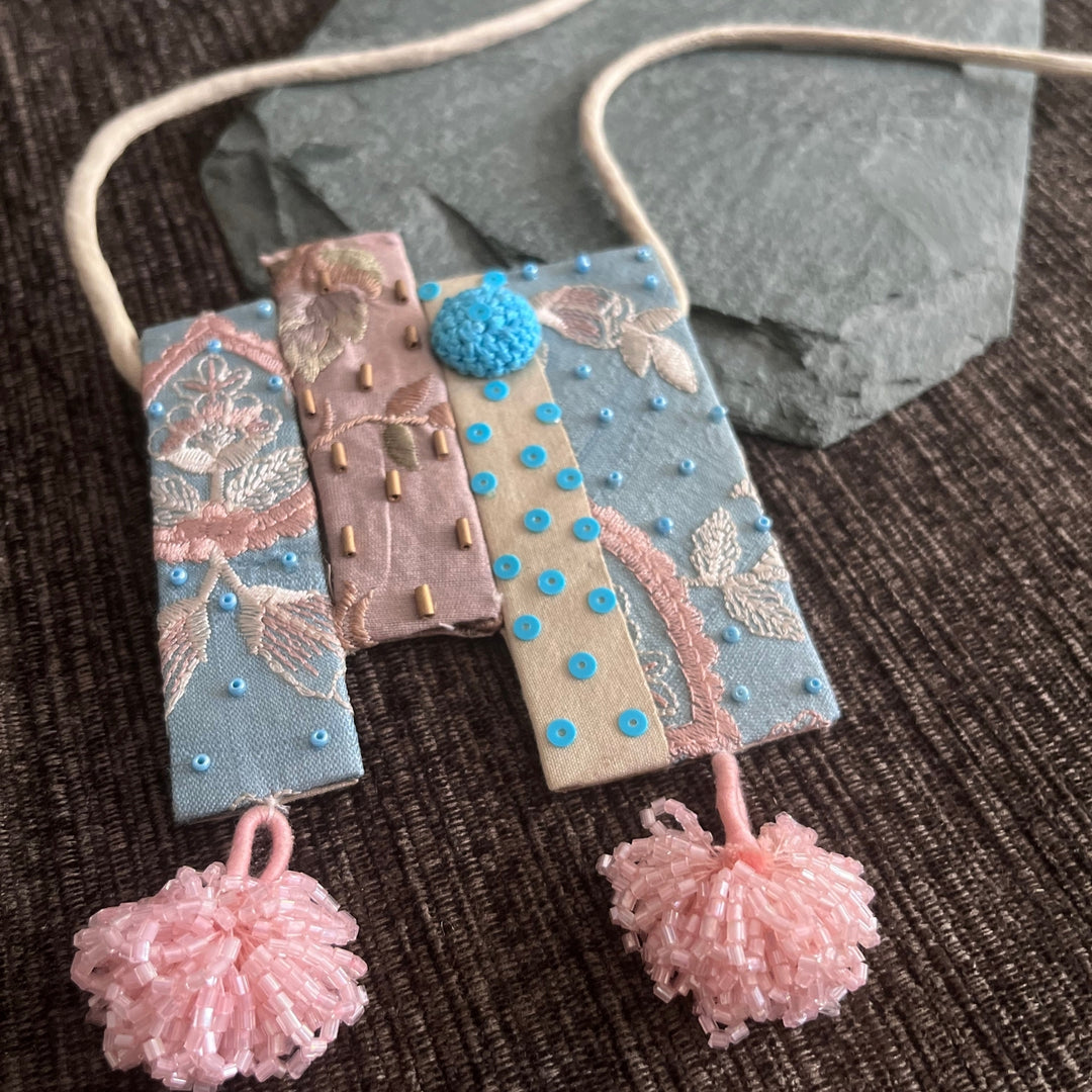 Pastel Neckpiece | Hand Crafted and Hand Embroidered | Smart Construct 