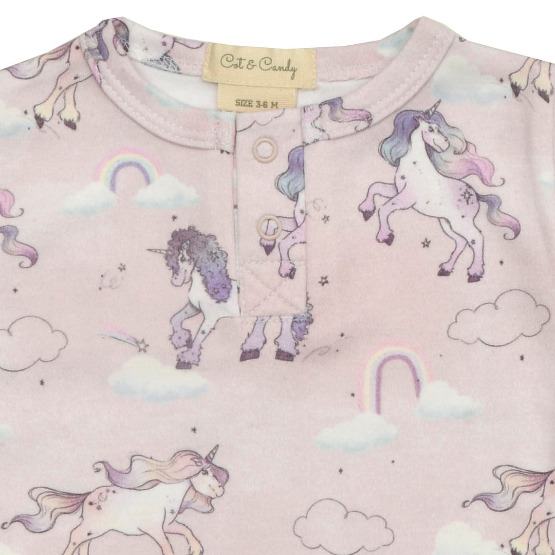 Unicorn Print Baby Bodysuit | Organic Cotton | Eco-Friendly