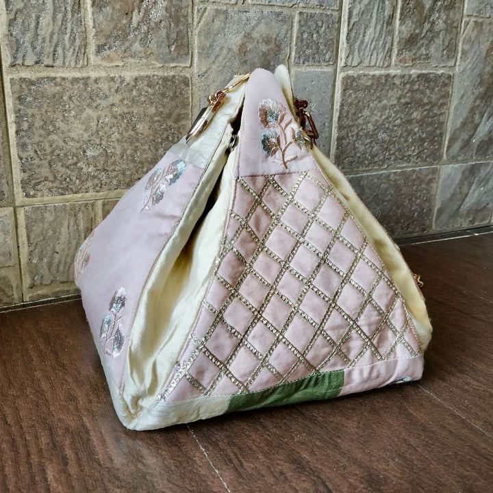 Pyramid Silk Sling bag For Women | Hand-Crafted Elegance