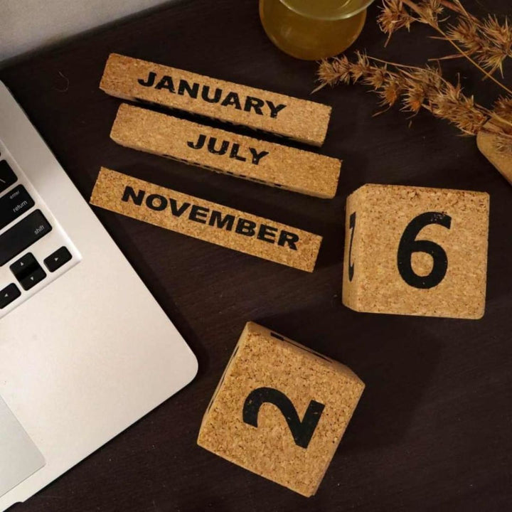 Cork Cube DIY Desk Calendar | Hand-Crafted | 