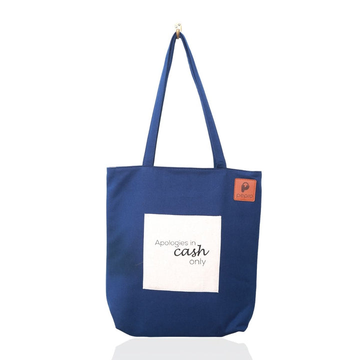 Hand-Crafted Cotton Tote Bag | Gadget Safe | Apologies In Cash Only