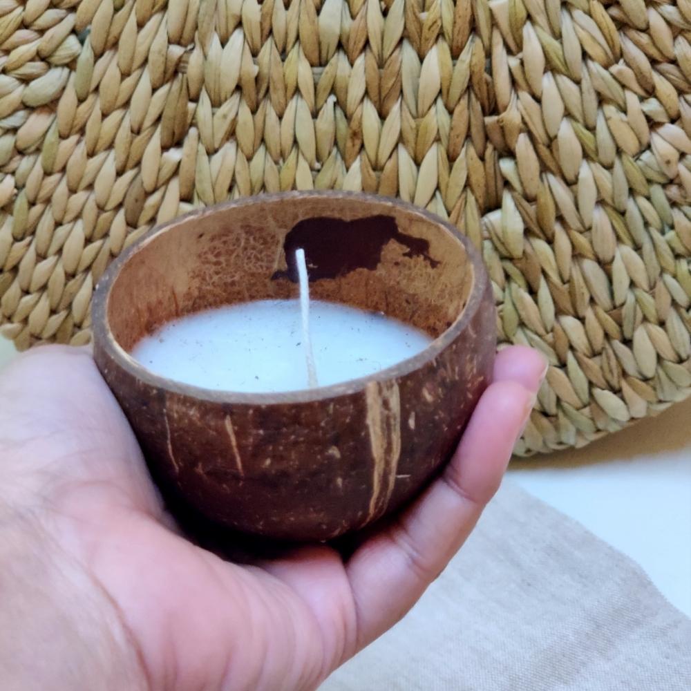 Natural Coconut Shell Soy Wax Candles | Organic | Handcrafted | Single